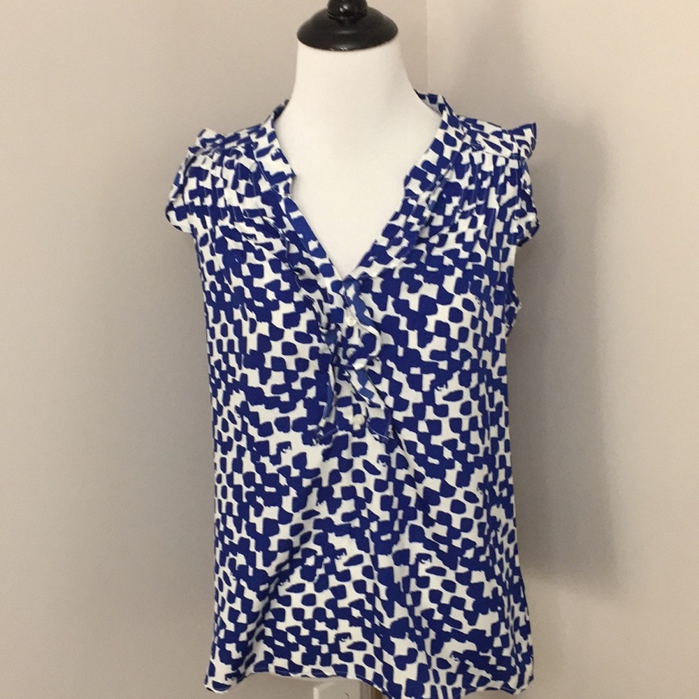 Blue and white Gap Sleeveless Blouse